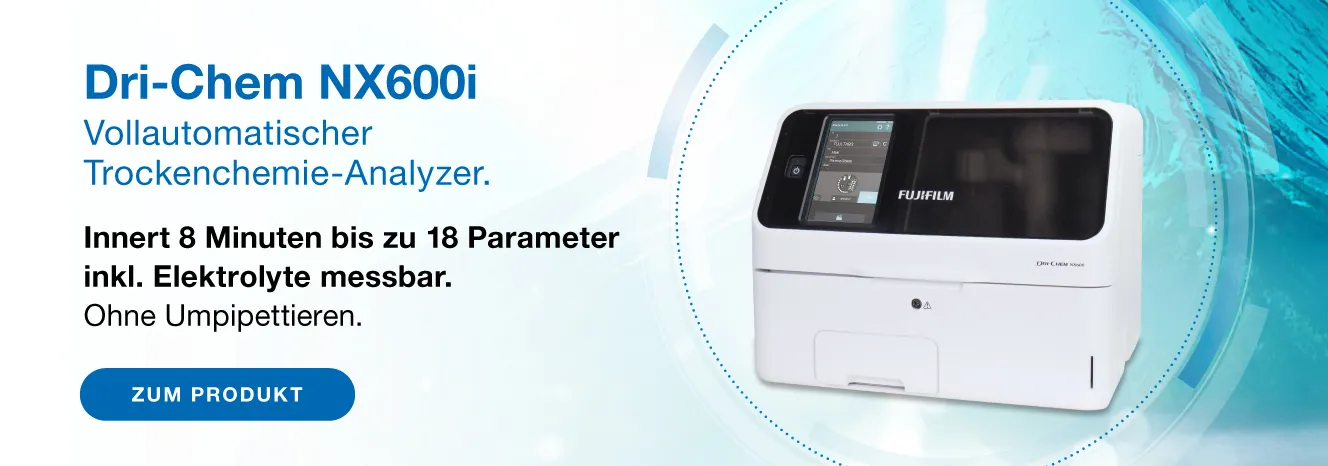 Vollautomatischer Trockenchemie-Analyzer. Dri-Chem NX600i. Das beste Gerät fürs Praxislabor: Noch schneller. Noch effizienter. Noch genauer. Zum Produkt.
